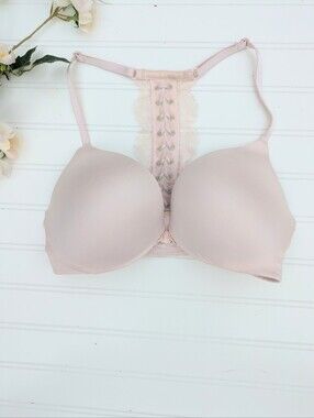 Victoria's Secret So Obsessed Smooth Lace Up Back Front Closure Push Up Bra 32D
